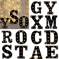 【READY STOCK】Newly Design Led Letters Lights 26 Alphabet Black Decorative Marquee Lamps for Wedding 