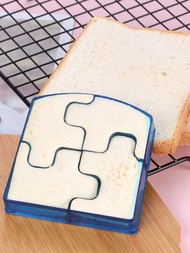 1入組塑膠拼圖造型三明治切面包刀適用於孩子們早餐