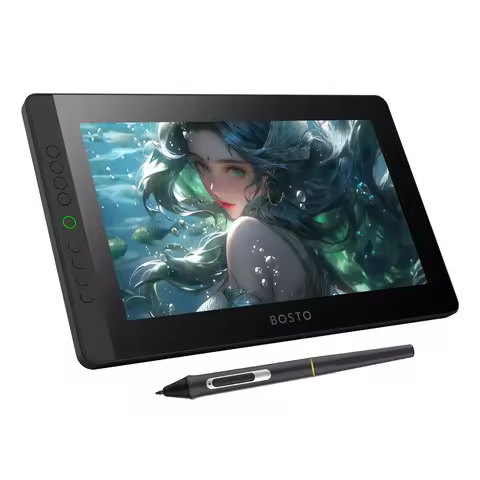 BOSTO BT-13HDK Portable Graphics Drawing Tablet 13.3 Inch H-IPS LED Screen Display Digital Art Drawi