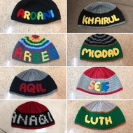 Kopiah/kopiah kait/kopiah kait nama kanak-kanak kids