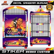 REPLIKA Bird cage sticker DECAL waterproof green cucak cendet canary kacer jalak suren BOX CAGE STIC