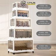 Citylife 30L-125L Folding Storage Box Cabinet Wardrobe Foldable Home Clothes Snacks Storage Cabinet W/O BIG WHEELS