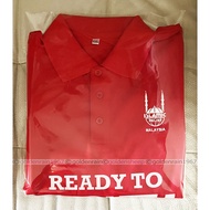 RED COTTON COLLAR SHIRT + RED COTTON CAP (SET) - Unisex Wear Shirt (feat. ISLAMIC RELIEF MALAYSIA)