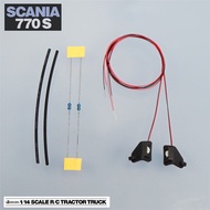 Biển Báo Đèn Xe Tải Scania 1/14 Tamiya 770S 56368 Đèn Trước Lốp Xe Hơi Siêu Thực Tế Trung Quốc Đại L