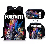 Cross-border hot sale Fortnite bastion night backpack large capacity three-piece peripheral backpack student schoolbag