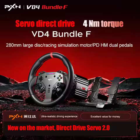 PXN VD4 Bundle Racing Wheel 4Nm Force Feedback Simulator Gaming Steering Wheel PXN VD Series Direct 