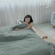 【BUHO 布歐】 萊賽爾天絲清新素色單人床包+雙人被套三件組(多款任選)