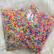 Transparent Alphabet Beads with White Letters, 1 Pound