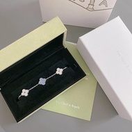 Top-Level Van Cleef Four-Leaf Clover Bracelet Van Cleef Purple Chalcedony Bracelet High-End Custom O