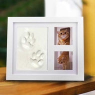 Pet Commemorative Photo Frame Clay Style Baby Hand Footprint Photo Frame Dog Cat Footprint Pet Photo