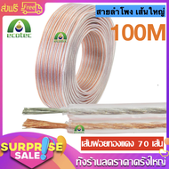 IGOOTECH สายลำโพงใส100เมตร ลวดทองแดง O.D.4 x 8 mm. speaker cable AUDIO/PA. /DJ- Red