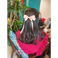 B421 - Long layered satin bow hairbag
