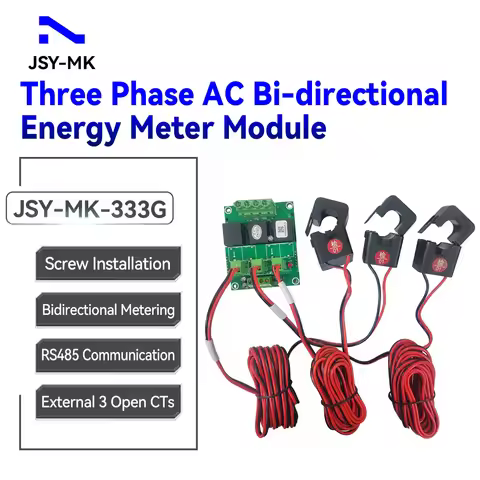 JSY-MK-333G 100A 3 Phase 4 Wire AC Bidirectional Energy Meter Module For Smart Solar Panel Power Sys