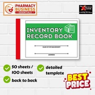 PHARMACY INVENTORY MONITORING RECORD BOOK
