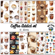 12 Sheets Coffee Addict 1 by byte studio | Cardstock Craft Paper Journal Stationery