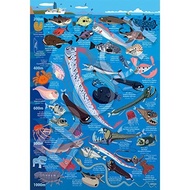 Epock 100 Large Piece Jig Saw Puzzle Illustration/Art Tomonaga Deep Sea Birth Picture Book Awareness 200m ~ 1000m (26x38cm) 26-807 With scoring with spatula with glue Epoch