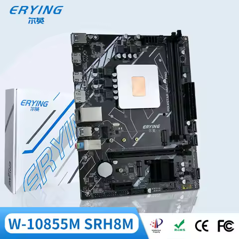 ERYING XEON CPU Motherboard Set Interposer W 10855M(ES) Integrated CPU 2.8GHz 6C12T DDR4 RAM placa m