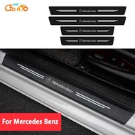 GTIOATO 4PCS Carbon Fiber Car Door Sill Protector Auto Threshold Strips Sticker Car Accessories For Mercedes Benz AMG E200 W210 W203 W124 W204 W211 W123 W205 W212 W203 C200 E350 A180 CLA A45 E240 E250 C200 GLC