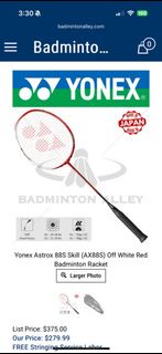收Yonex Astrox 88S red and white 4ug5
