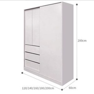 蝸居達人 - 120CM濶白色三櫃桶趟門衣櫃