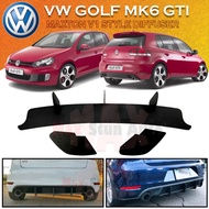 VOLKSWAGEN VW GOLF MK6 GTI REAR DIFFUSER SPLITTER MAXTON DESIGN V1 MATERIAL ACRYLIC BLACK VW GOLF MK
