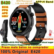 2024 E420 Smartwatch ECG PPG AFE HRV Blood Sugar Blood Pressure Oxygen Body Temperature Monitor IP68 Waterproof Smart Watch Men