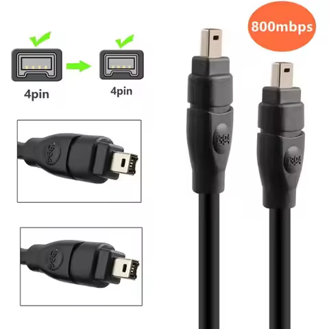 FireWire 400 Cable Cord 4 Pin to 4 Pin Male to Male DV Cable Firewire 400 IEEE 1394 Cord for Compute