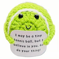Tennis Gifts Funny Positive Crochet Tennis Ball Gag Gift Emotional Support Gifts for Men Women Tenni