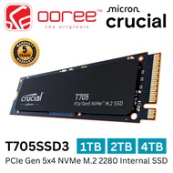 CRUCIAL INT SSD T705 1TB PCIE GEN 5 X4 NVME M.2 2280 INTERNAL SOLID STATE DRIVE - 1TB / 2TB / 4TB  (