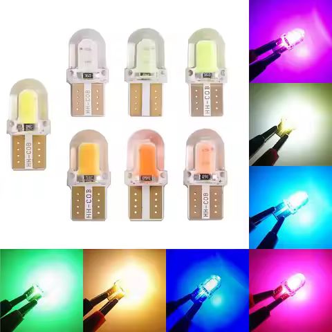 10Pcs T10 W5W BULB 12V LED License Plate Lamp COB T10 LED Canbus Clearance Lamp Led Parking Lights A