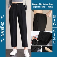 Women's Western Baggy Pants Bigsize 55–85kg Elastic Waist High Waist Wide Leg Concealer BGTAY – 2KJe