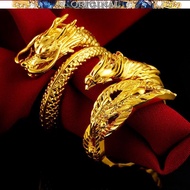 Winnie 916 gold gold dragon and phoenix couple ring opening adjustable gold ring men and women trend jewelry in stock