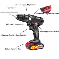 CoreCart SG 42V Electric Drill Cordless Drill Flat Impact Drilling Electric Screwdriver Tools Powere