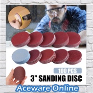 100Pcs 3" Inch 75mm Sandpaper Sander Disc Mix Sanding Polishing Pad 80-3000 Grits For Dremel Sander Abrasive Tools