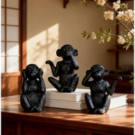 3Pcs/set Fuuny Small Monkey Figurine 2026 New Creative Lovely Animal Statue Desktop Decor Lovely Res