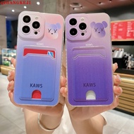 Transparent Shockproof Phone Case For Huawei Y6P 2020 Y7A Y9A Y6S Y8S Y9S Y6 Y7 Pro Y9 Prime 2019 Honor 10 P30 Lite 8X Y9 Y6 2018 Cards Can Be Inserted Cute Gloomy Bear Cover