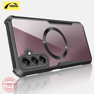 Samsung S24 FE MAGSAFE Beatle Magnetic Wireless Case Transparent Bumper Clear Armor Hardcase