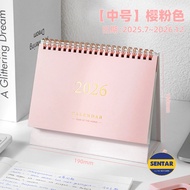100 2026 Peach Colour Calender [2025July-2026Dec] Kraft Paper Table Desk Daily Planner 4Size(Mini,S,