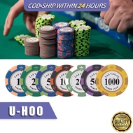 Clay Poker Chips 14 Gram Home Game Party Poker Chips 10/20/50/100/200/500/1000 Denomination