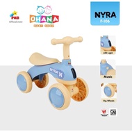 PMB F106 NYRA F-106 Children's Racing Bike Toy Creambiru with LED, Music, Big Wheels, SNI