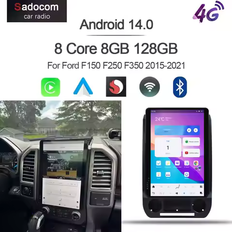 Carplay14 8G+128G IPS Car Player Multimedia GPS WIFI Car Radio 2 Din For Ford F150 F250 F350 Escape 