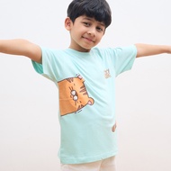 HIJAU M231 Kids Tricky Tigre Mint Green Short T-shirt 1057