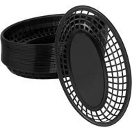 20 Pack Plastic Fast Food Baskets, 8.8" × 5.5" Small Oval Restaurant Serving Baskets Tray for Burger