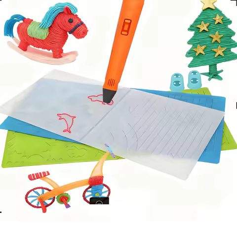 3D Printing Pen Silicone Design Mat With 2 Finger Protectors Template Drawing Tools Silicone Pad Dra