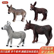Simulation Donkey Solid Wildlife Little Donkey Grey Donkey Model Animal Poultry Farm Children's Toy 