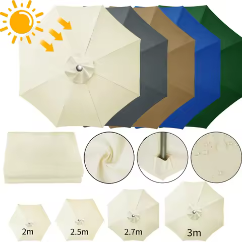 Parasol Replaceable Parasol Top Cloth Garden Patio Canopy Umbrella Cover Waterproof Sunshade 2/2.5/2