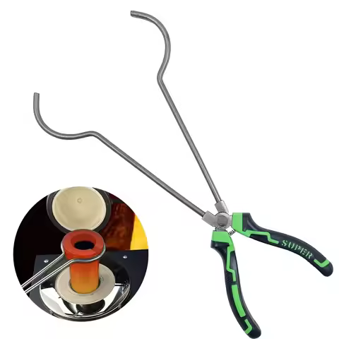 Practical Clamp Crucible Tongs for Goldsmithing, High Temp Furnace Clamp, Rustproof Graphite Quartz