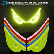 OPENMALL 2Pcs Devil's Eye Reflective Motorcycle Helmets Sticker Night Light Decor for KTM Honda Car 
