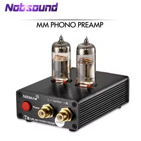 Nobsound T2 HiFi 6J5 Valve Tube MM Phono Pre-amplifier Mini Audio Signal Amp Stereo MM RIA LP Vinyl 