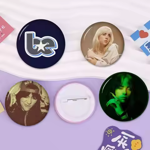 Singer Billie Eilish Cartoon Soft Button Pin Funny Silly Gnarpy On A Skateboard Meme Badge Gamer Col